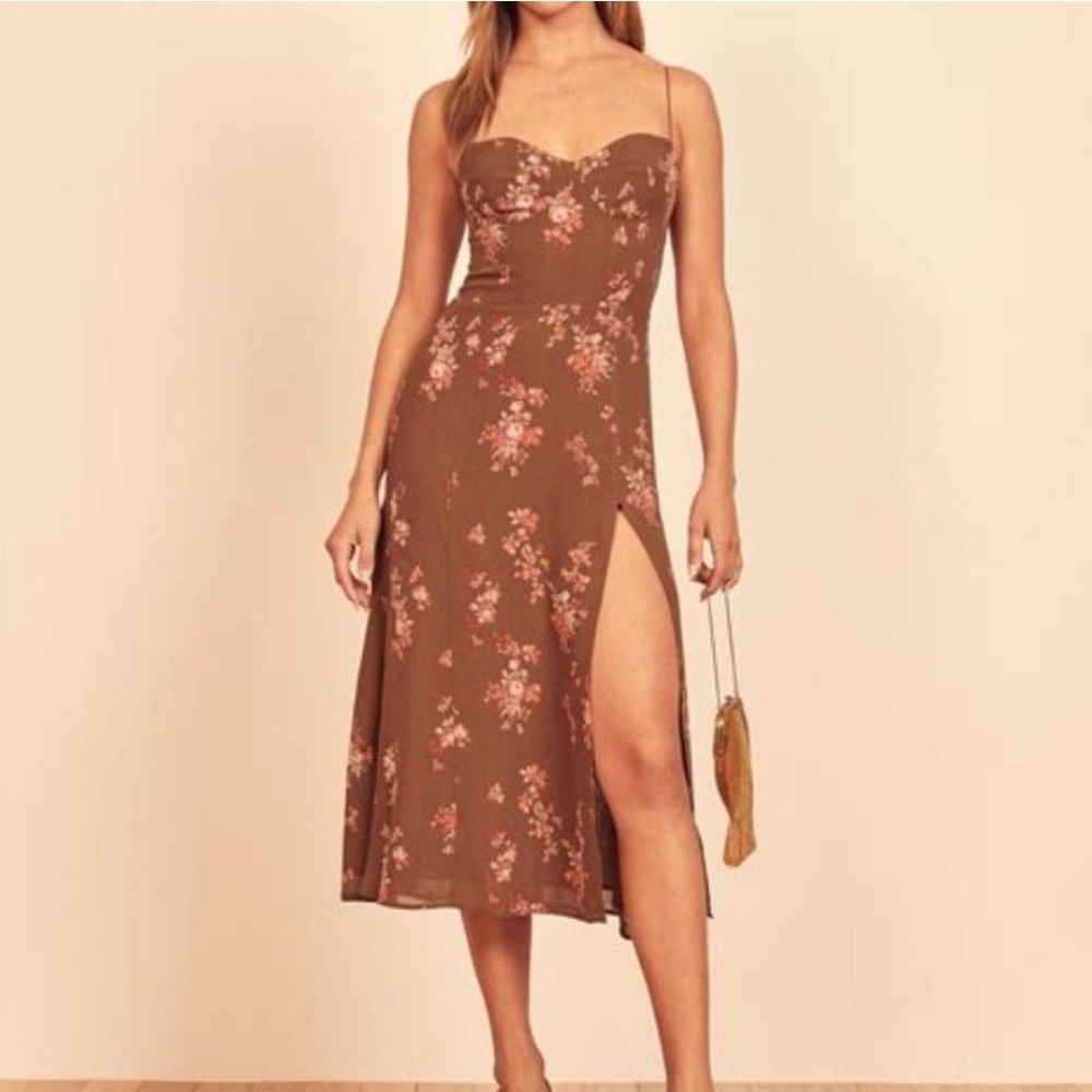 REFORMATION JULIETTE High Slit Midi Dress size 2